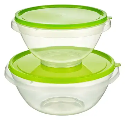 Salatschüssel Kigima Set mit Deckel 4,5L-7L in Grün