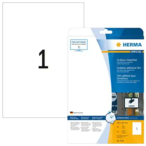 Herma 9500 Wetterfeste Folienetiketten 10 Blatt, 210 x 297 mm