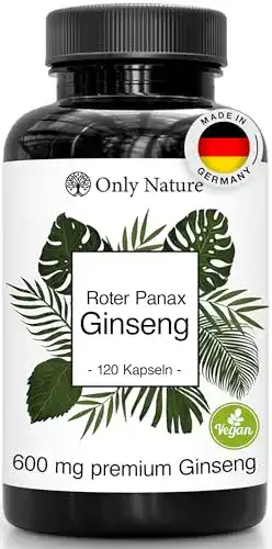 Ginseng-Kapseln von Only Nature mit 600 mg Ginseng-Extrakt