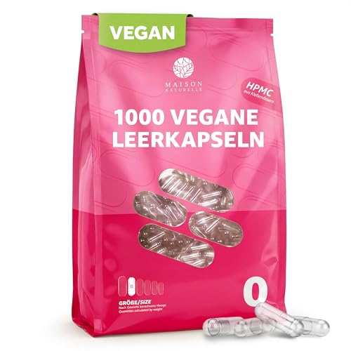 Vegane Leerkapseln Maison Naturelle (1000 Stück) HPMC Kapseln