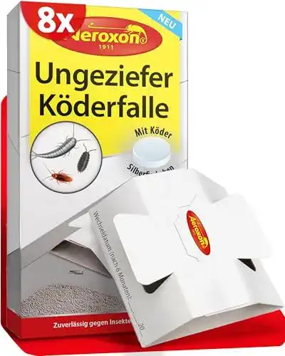 Silberfischfalle Aeroxon 8 Insektenfallen zur Bekämpfung von Schaben