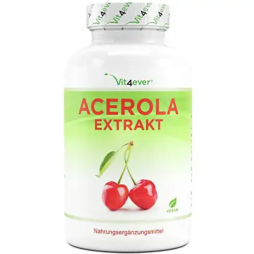 Acerola-Kapseln mit natürlichem Vitamin C von Vit4ever