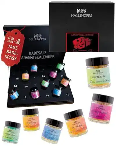 Adventskalender für Frauen mit Badesalzen von Hallingers Genuss Manufaktur