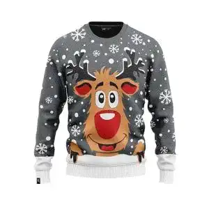 Weihnachtspullover Herren mit Rudolf dem Rentier Motiv