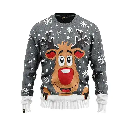 Weihnachtspullover Herren mit Rudolf dem Rentier Motiv