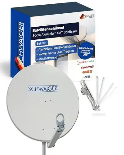 Schwaiger Satellitenschüssel 80 cm für Satellitenempfang