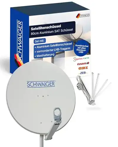 Schwaiger Satellitenschüssel 80 cm für Satellitenempfang