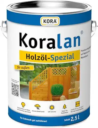Holzöl Koralan Spezial Öl mit UV-Schutz für Außenanwendungen 2,5L