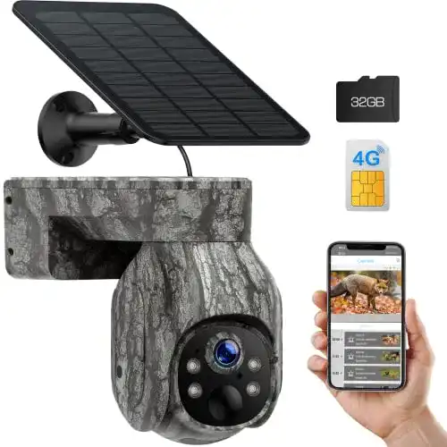 VOOPEAK 4G LTE Wildkamera mit SIM-Karte und Solarenergie