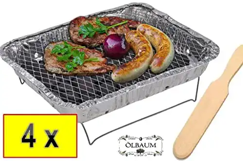 Einweggrill BTV Batovi 4x mit 2 kg Holzkohle