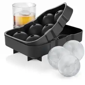 Eiswürfelform mit Deckel aus Silikon von Arendo 6 große Eiskugeln