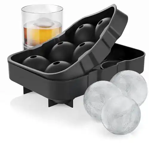 Eiswürfelform mit Deckel aus Silikon von Arendo 6 große Eiskugeln