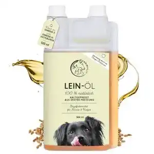 Leinöl für Hunde Annimally 500ml – Kaltgepresstes Leinöl für Tiere
