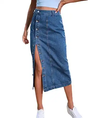 Jeansrock für Damen mit hoher Taille aus Denim