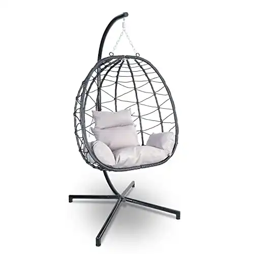 Hängesessel Rattan ELYFLAIR für Outdoor Nutzung auf Balkon und Terrasse