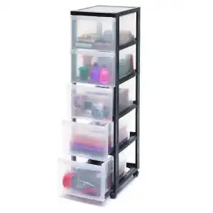 Schubladenschrank Iris Ohyama Kunststoff-Schubladenbox mit 5 Schubladen