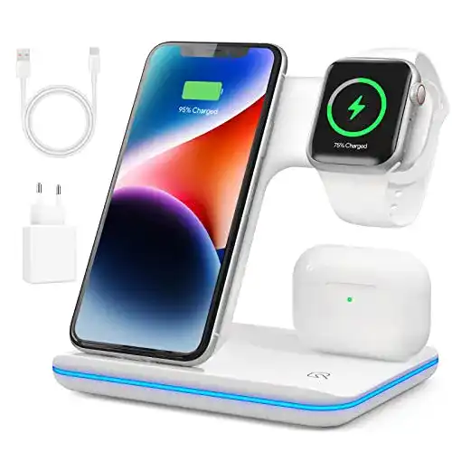 iPhone-Ladestation VESSTT Wireless Charger 3 in 1 induktiv