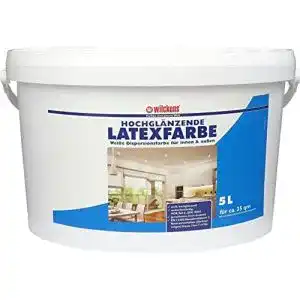 Abwaschbare Wandfarbe Wilckens Latexfarbe hochglänzend 5 Liter