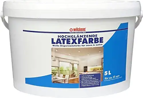 Abwaschbare Wandfarbe Wilckens Latexfarbe hochglänzend 5 Liter