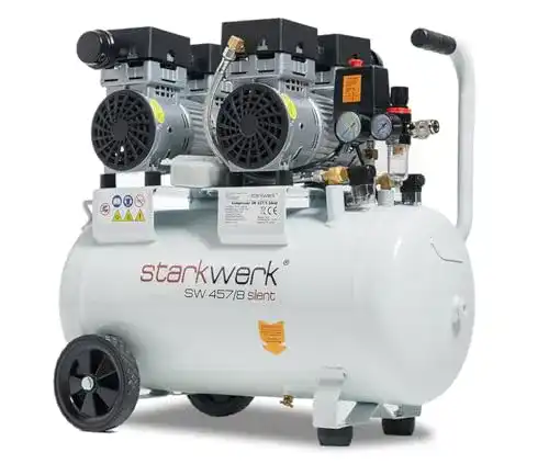 Ölfreier Flüsterkompressor Starkwerk SW 457/8 mit 69 dB