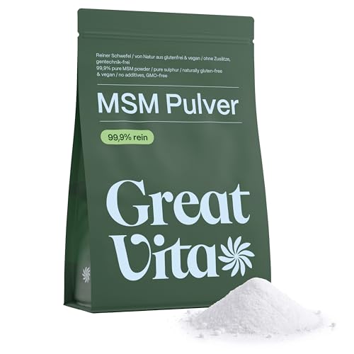 MSM Pulver Mea Vita GreatVita 1000g mit 99,9% Reinheit