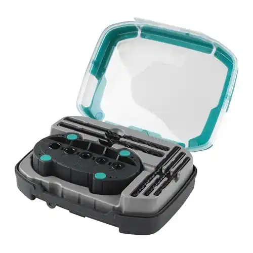 Wolfcraft Universalbohrer Set mit Bohrhilfe für präzise Bohrungen