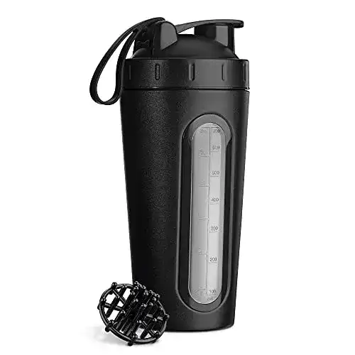 Protein Shaker Flasche aus Edelstahl von Navaris – 750 ml