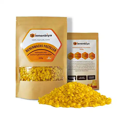 Bienenwachs Bienenbiya 100% reine Pastillen (200g) ohne Zusatzstoffe