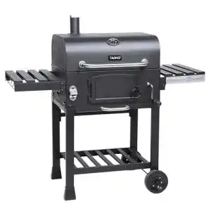 Grillwagen Taino Hero XL BBQ Smoker Holzkohle Grill mit Grillkamin