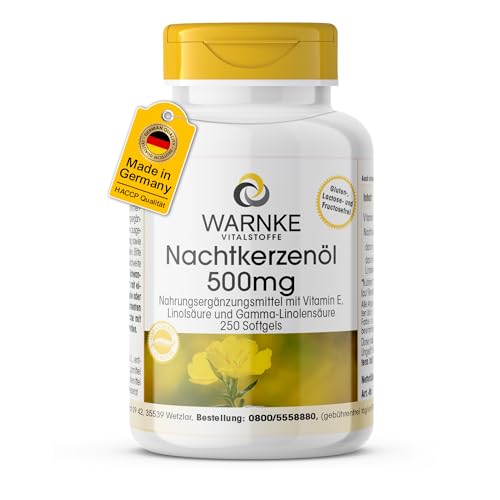 Nachtkerzenöl Softgel Kapseln 500mg von Warnke Vitalstoffe, 250 Stück
