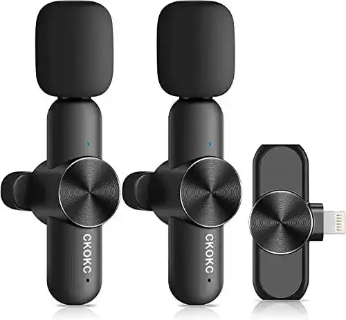 CKOKC Lavalier Mikrofon – Kabelloses Mini Mikrofon für iPhone und iPad