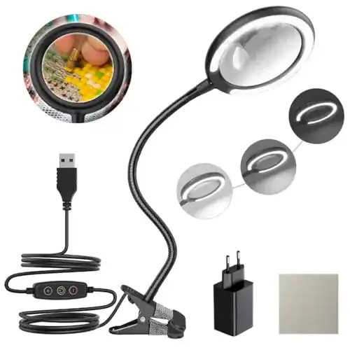 Lupenleuchte DUDSOEHO mit 3-fach dimmbaren Tageslicht-LED