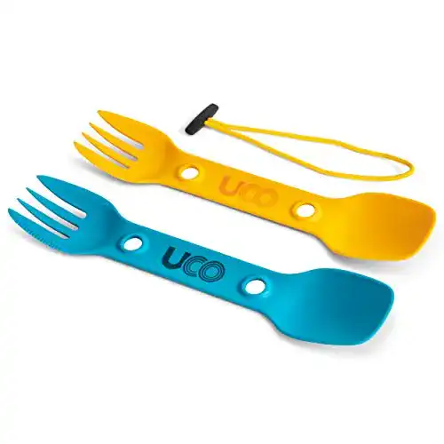 Uco Utility Spork 2er-Pack mit Haltegurt in Gold und Himmelblau