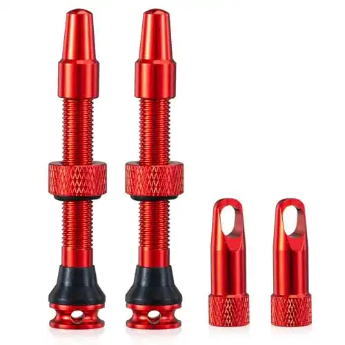 Tubeless Ventil Hzjd 2 Stück Presta Ventile, Rot, 44 mm