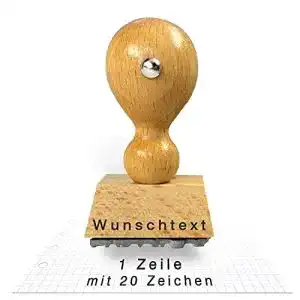 Holzstempel mit Wunschtext aus Buchenholz – Traditioneller Stempel