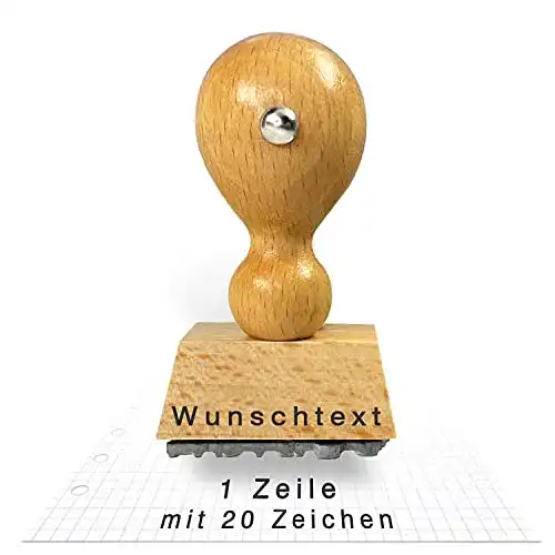 Holzstempel mit Wunschtext aus Buchenholz – Traditioneller Stempel