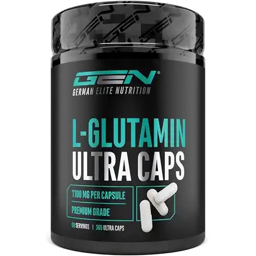 Glutamin Kapseln von German Elite Nutrition – 365 hochdosierte Kapseln