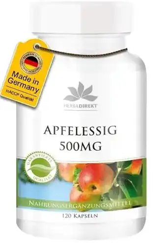 Apfelessig Kapseln 500 mg von Herba Direkt – 120 vegane Kapseln