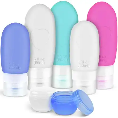 Reiseflaschen Set 100ml aus Silikon – 7 Stück
