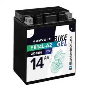 Motorradbatterie 12 V 14 Ah HeyVolt GEL für verschiedene Motorradtypen