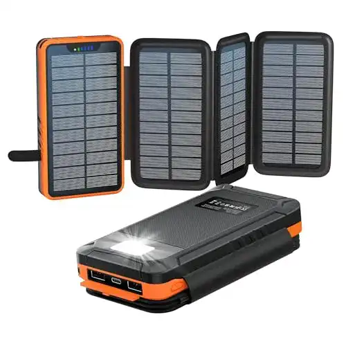 Elzle Solar Powerbank 26800 mAh mit USB-A und USB-C Anschlüssen