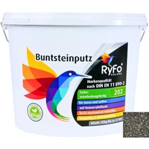 Buntsteinputz RyFo Colors mit Glitzereffekt, schwarz, 25 kg