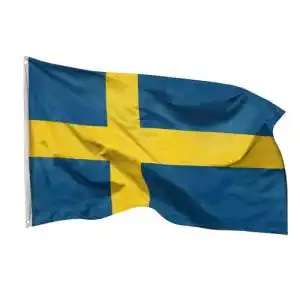 Schwedenflagge 90×150 cm aus Polyester mit Messingösen