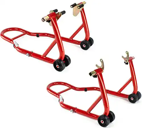 Motorradständer Ricambi Weiss STVKW Montageständer Set für vorne und hinten