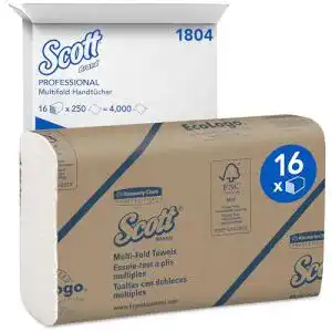 Scott Papierhandtücher 1804, Z-Faltung, 1-lagig, 250 Stück pro Packung