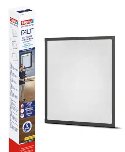 Tesa Insect Stop FALT Fenster Fliegengitter mit Aluminiumrahmen
