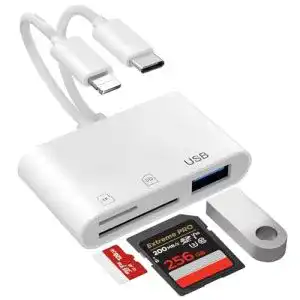 SD-Kartenleser für iPhone und Android Denlane 5-in-1 mit USB-C und Lightning