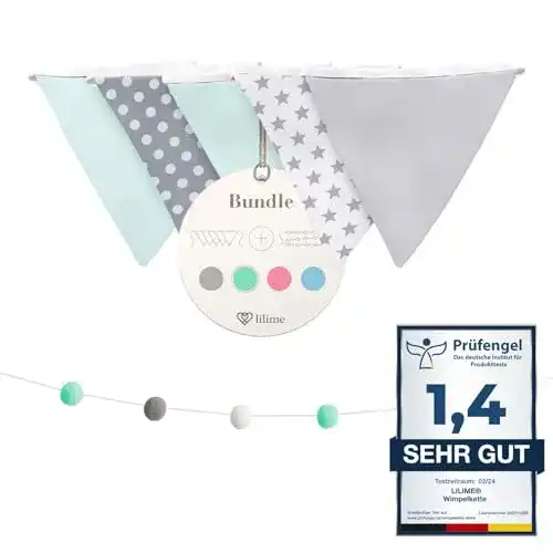 Wimpelkette lilime mit Girlande für Kinderzimmer Dekoration