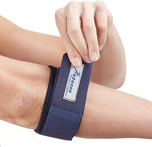 Ellenbogenbandage Actesso Blau für Tennisarm und Golferellenbogen