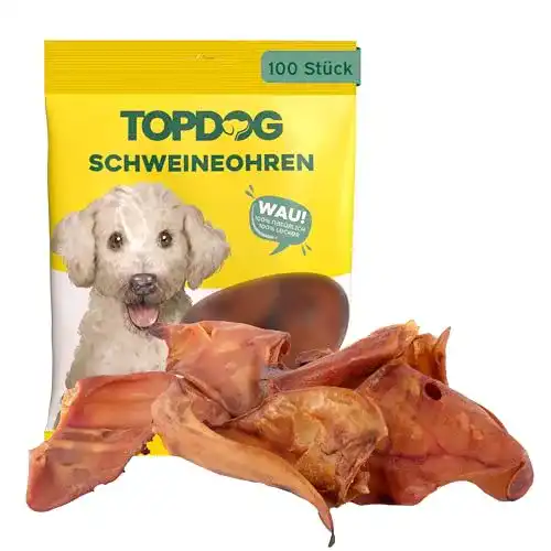 Schweineohren für Hunde von Top Dog – 100 Stück XL